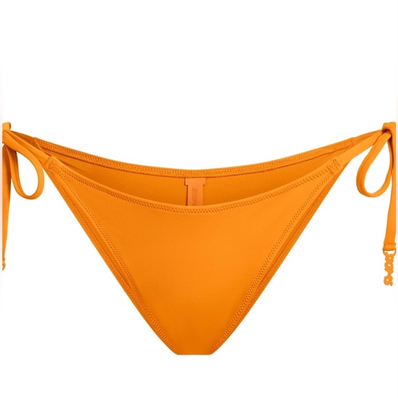 NWT Signature Swim Dipped Tie Bikini Bottom Size Small Tangerine - Picture 1 of 5